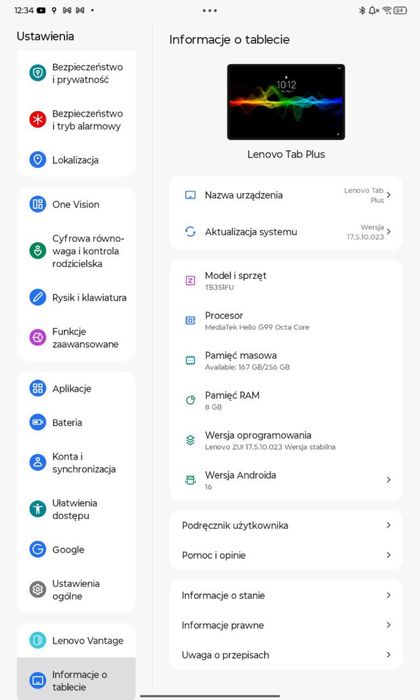 Tablet Lenevo Tab Plus