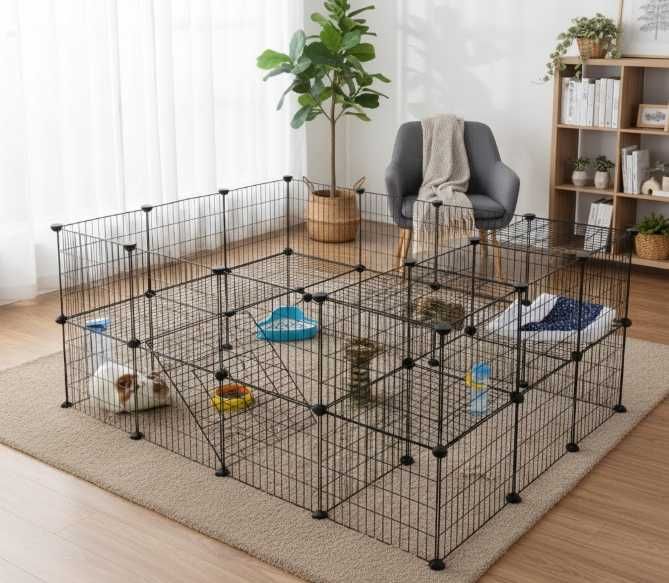 DUŻA Klatka dla gryzoni Kojec zagroda modułowy wybieg metalowy XXL