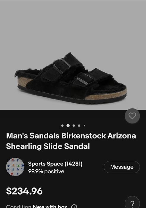 Оригінальні тапки Birkenstock Arizona Suede Shearling Black 45(29)