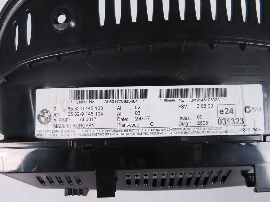 Monitor / Display Central Bmw 5 Ref: 65829193748 / 9145103 2001 - 2010