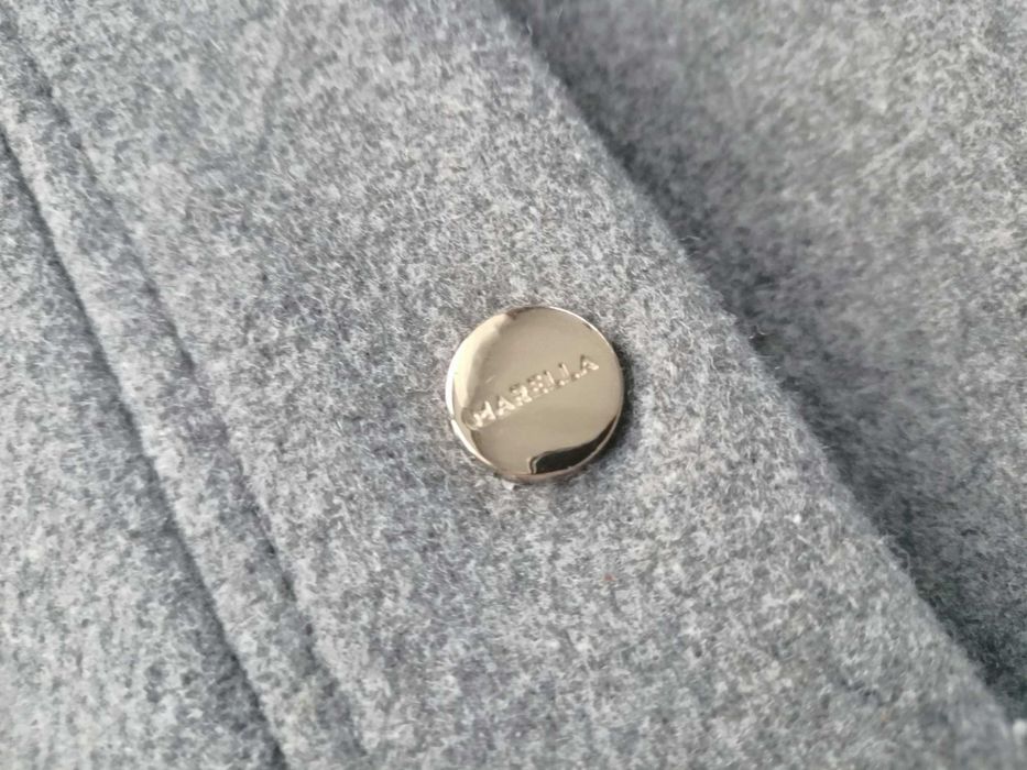 Max Mara tweedowy płaszcz z dzianinowym golfem 36