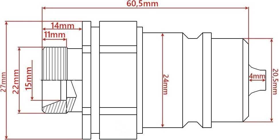 Szybkozłącze Hydrauliczne Złącze EURO Wtyczka M22 [0163]