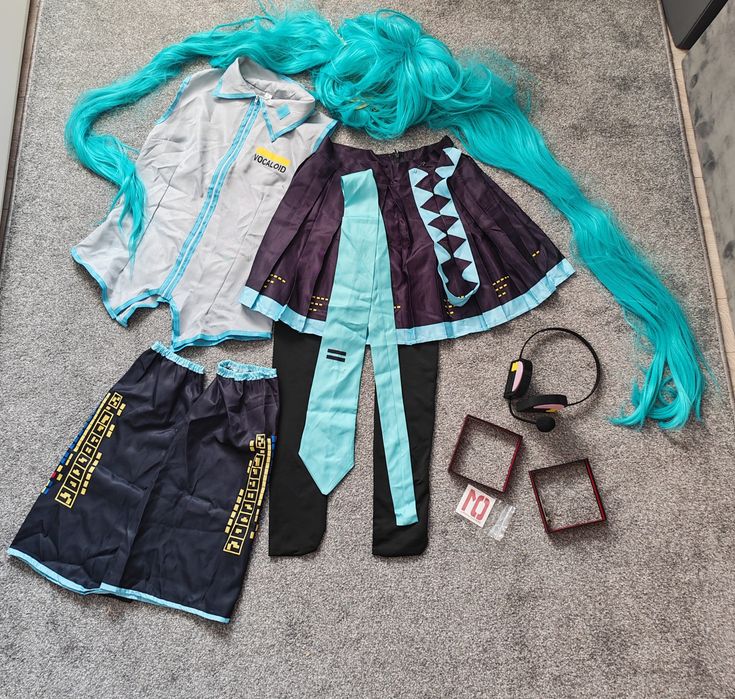 Kostium cosplay Hatsune Miku peruka komplet
