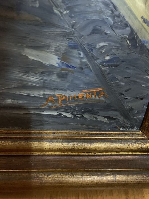 Quadro do autor A. Pimenta"Paisagem Rural" Naturalismo