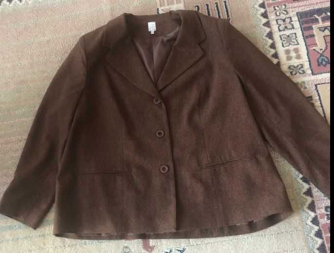 Żakiet damski brązowy nowy na podszewce rozmiar 54