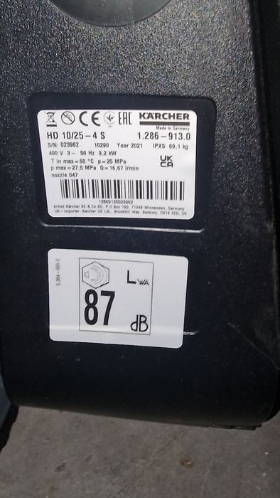 Maquina de lavar de alta pressao KARCHE hd 10/25-4sR HD..10..25..4S