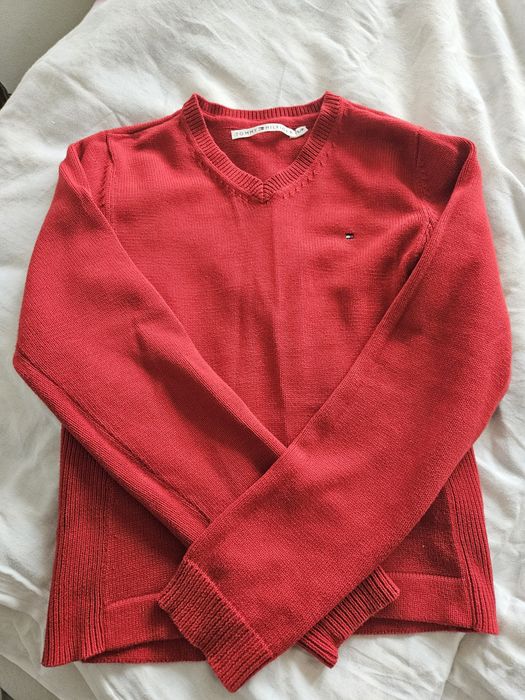 Tommy Hilfiger Czerwony sweter S 36