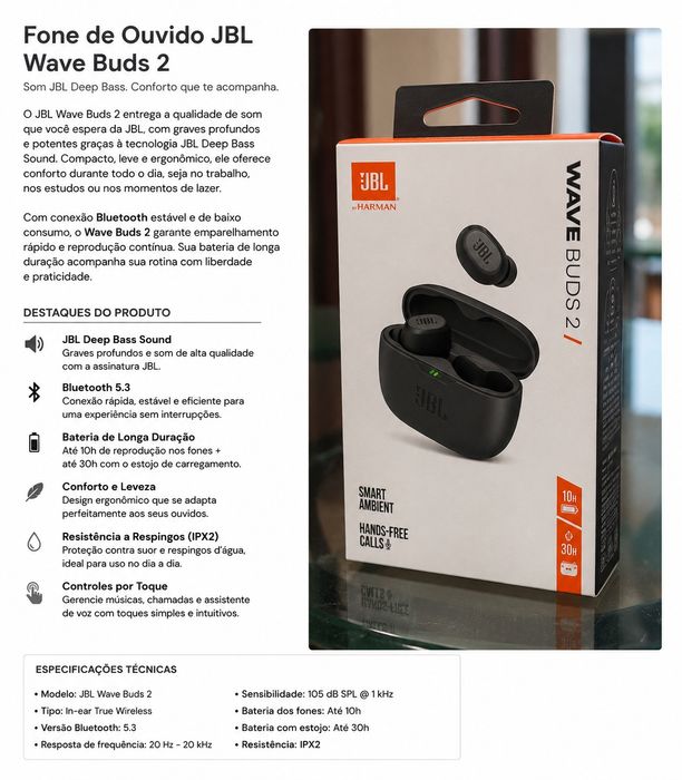 Fone JBL  novo na caixa