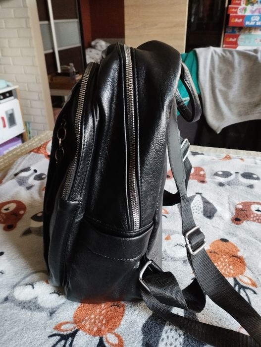 Plecak czarny eko skóra
