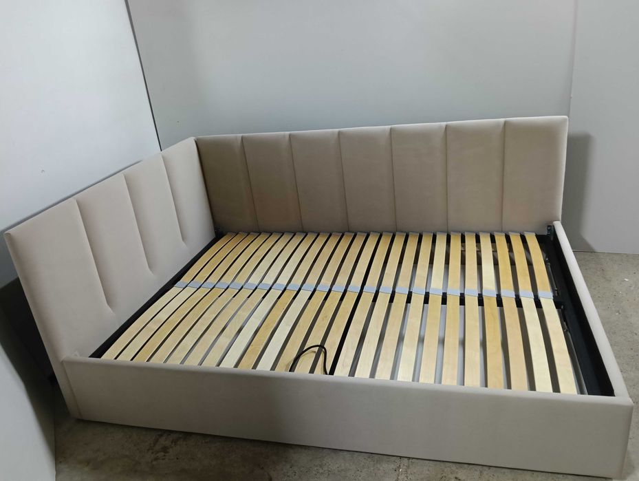 PROMOCJA ŁóżkoTapicerowane Młodzieżowe Narożne StelażMetalowyPojemnik