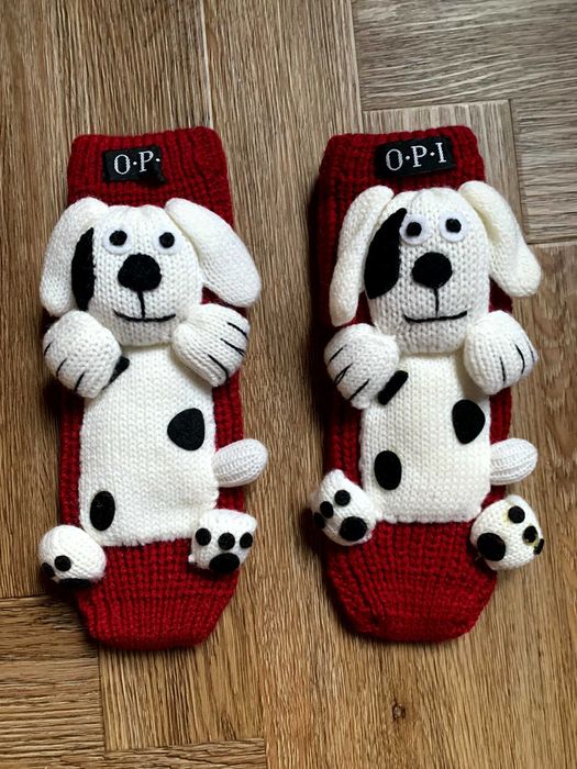 OPI bordowe skarpety z dalmatyńczykami psy pieski roz uniwersalny NOWE