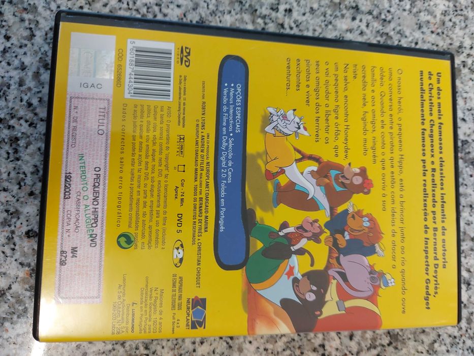 Dvd animação  o pequeno hippo
