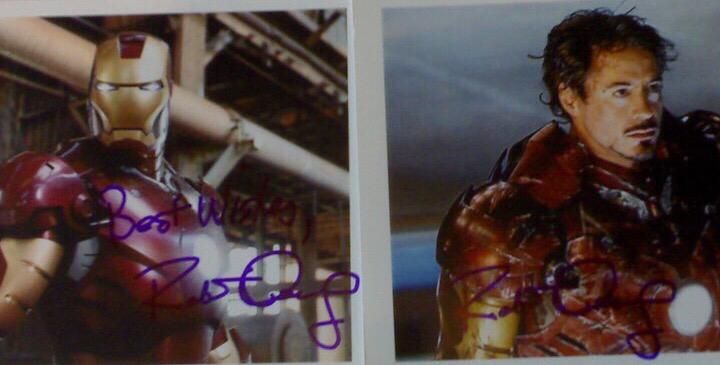 Fotos autografadas Robert Downey Jr. Iron Man Marvel