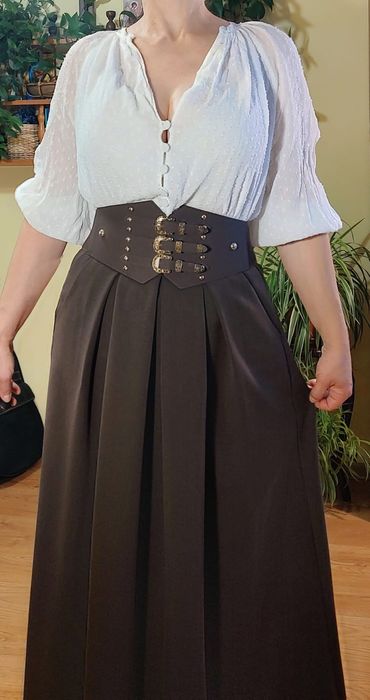 Pasek gorsetowy  czwkoladowy Vintage