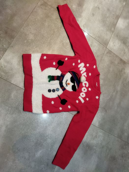 Sweterek świąteczny Bałwanek r. 134-140cm