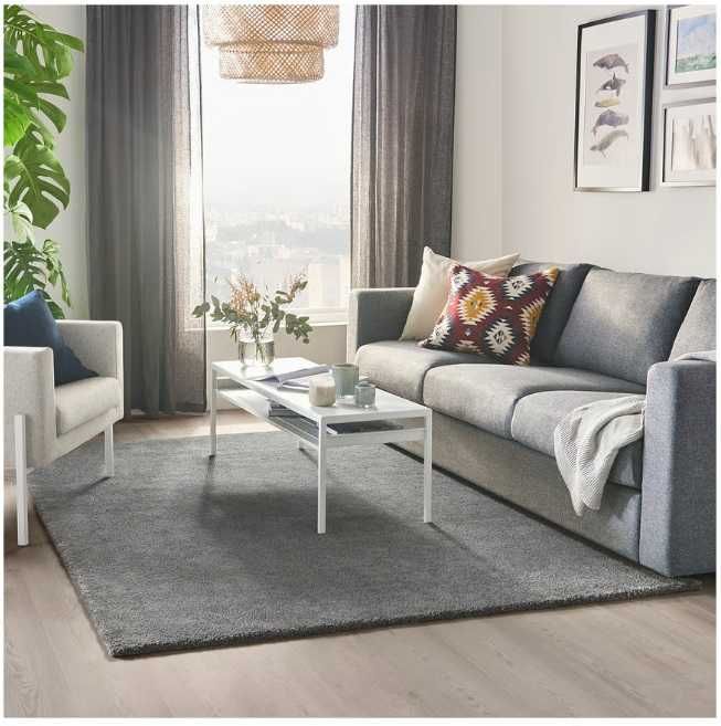 Tapete IKEA STOENSE pelo curto cinza 170x240 cm Excelente estado