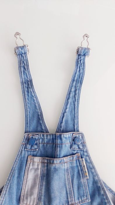 Spodnie Ogrodniczki ZARA r 92 18-24 m-ce Jak NOWE Miękki Jeans Krótkie
