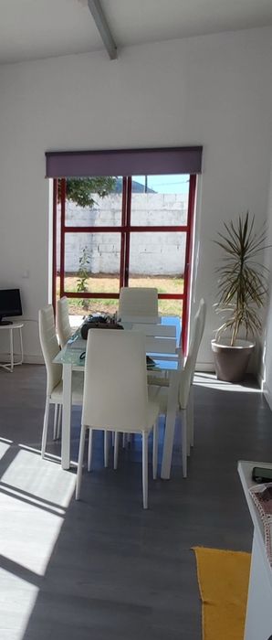 Mesa vidro extensível + 6 cadeiras