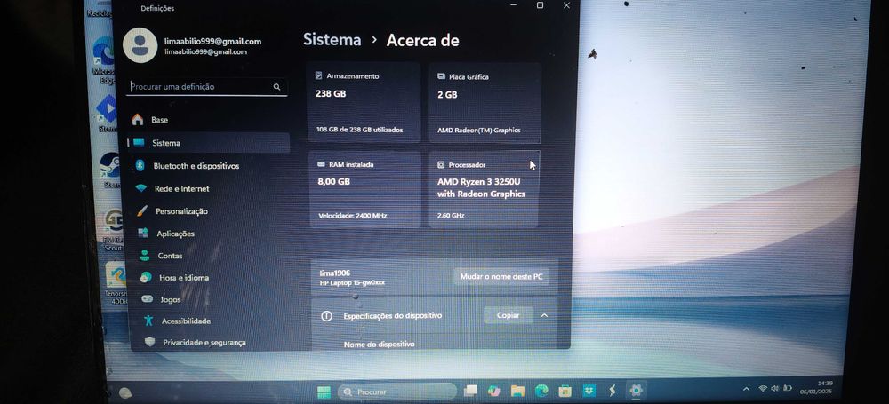 Portátil HP com cerca de 3, 4 anos