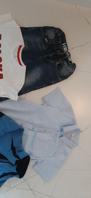 Zestaw ubrań 128/134 cm 4 sztuki bluza softshell