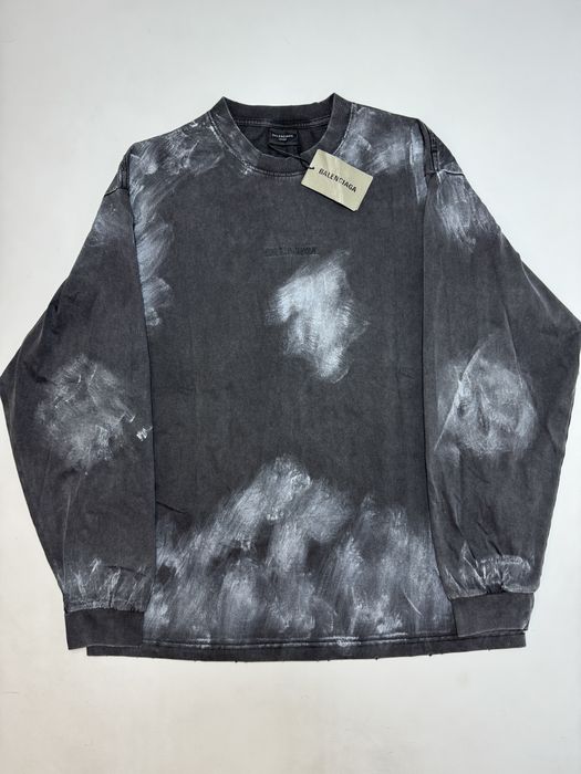 Лонгслів Balenciaga Basic Logo Grey M L Dirty fit ERD Vetements
