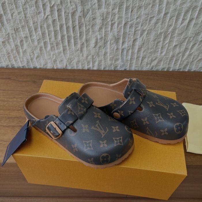 Louis Vuitton klapki damskie i męskie skórzane wsuwane