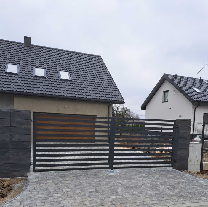 Brama przesuwna, dwuskrzydłowa,furtka, panel, ocynk,aluminium