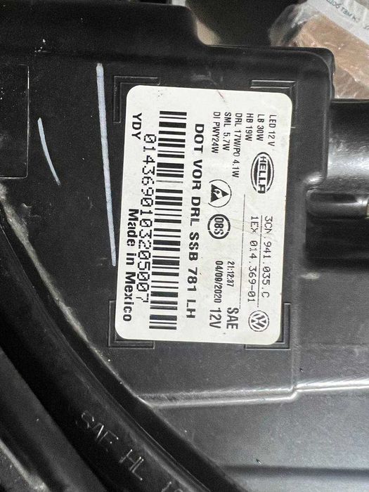 Фара 2020-2023 Volkswagen Atlas левая FULL LED 3CN941035 C