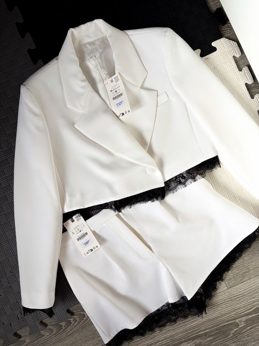 Костюм Zara кофта та блейзер з мереживом