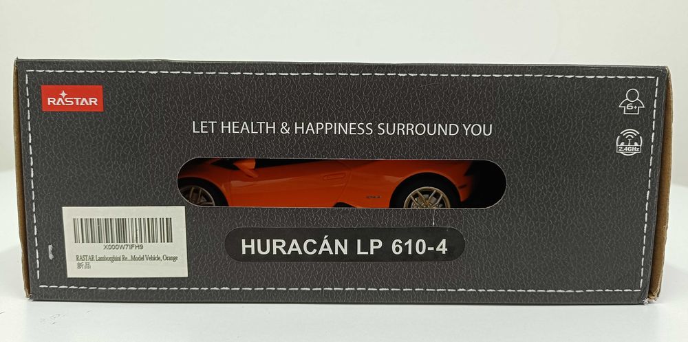 Zdalnie Sterowane Lamborghini Huracan LP 610-4 Rastar 1:24 RC Pomarańczowe