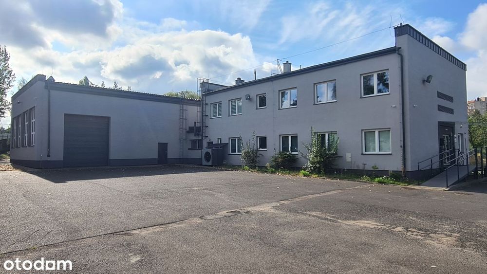 Budynek biurowy, przyległa hala, parking, plac składowy - blisko A4