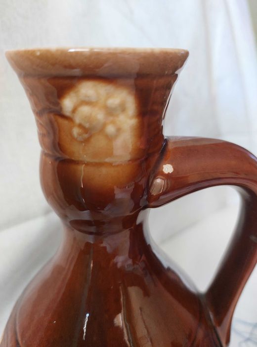 Вінтажний керамічний набір (майоліка), глечик та 6 чарок, 70-ті роки