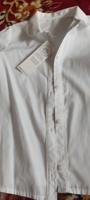 Biała bluzka elegancka galowa 140/146