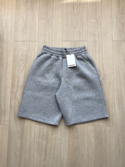 Широкі Шорти BERSHKA Baggy Чоловічі Оригінал Нові Сірі Широкие Трикотажні Тканевые Спортивні Шорты Shorts Бершка