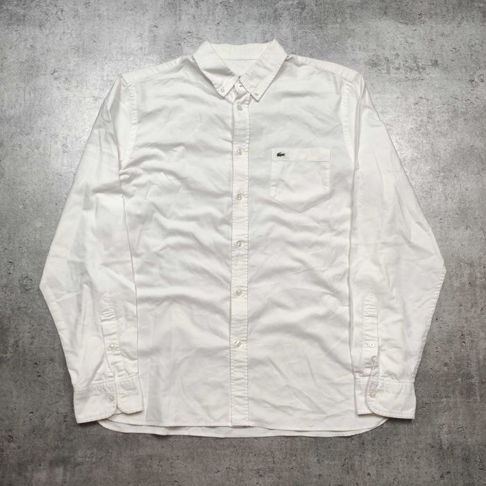 MĘSKA Elegancka PREMIUM Koszula Lacoste Bawełna Classic Kieszonka Logo