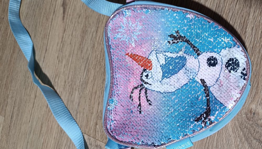 Torebka z cekinami Frozen. Może być motyw Elzy lub Olafa