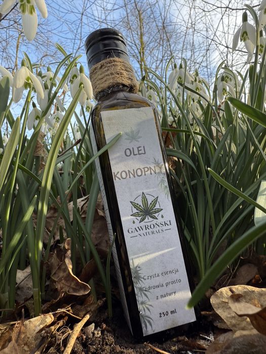 Olej z nasion konopi siewnej tłoczony zimno 250 ml Gawroński Naturals
