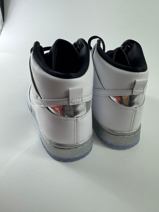 Nowe sneakersy unisex W NIKE DUNK HIGH białe srebrne 41