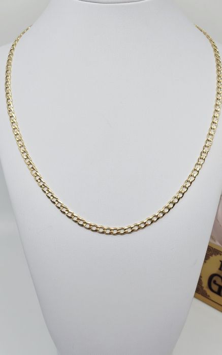 Złoty łańcuszek splot pancerka dmuchany próba 585 14k waga 6.44