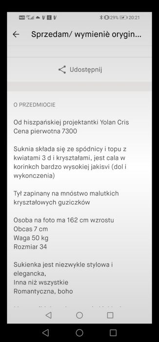Piękna boho Suknia ślubna Yolan Cris Isabel xs 34 na 162 f