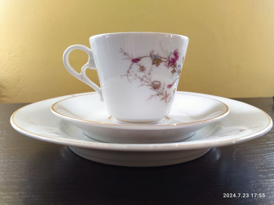 Trio porcelanowe KPM stary Śląsk