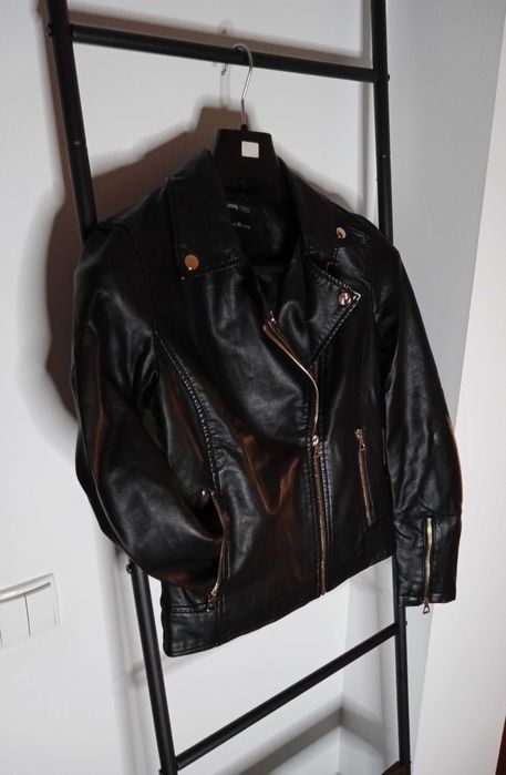 Skórzana Kurtka Damska SinSay Ramoneska Czarna Rozmiar XS / 34