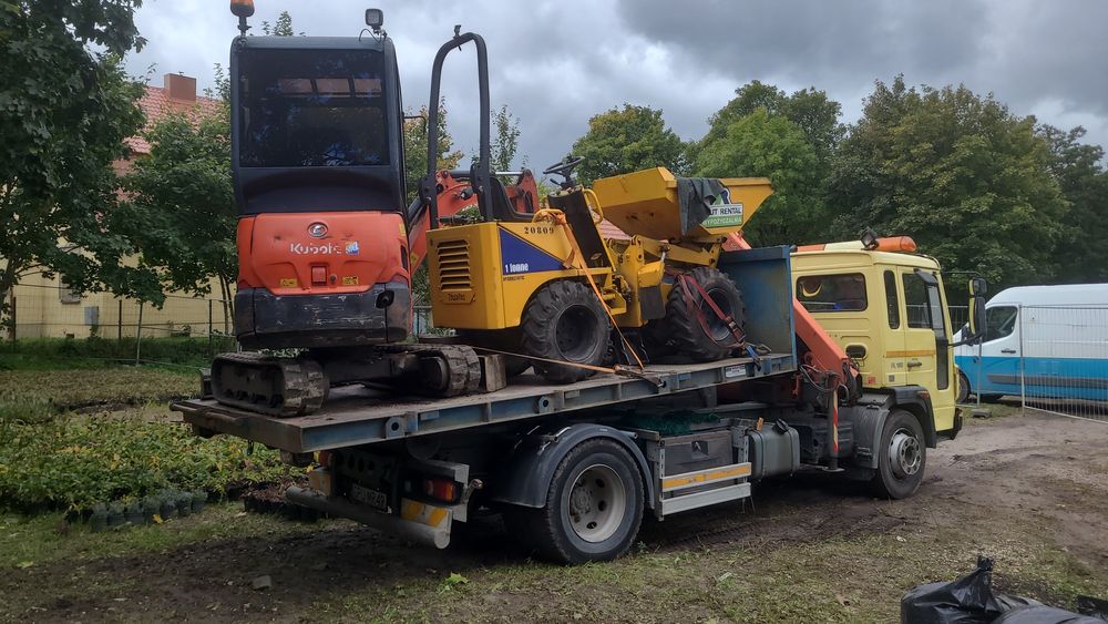 Usługi koparko-ładowarką, koparką transport materiałów HDS