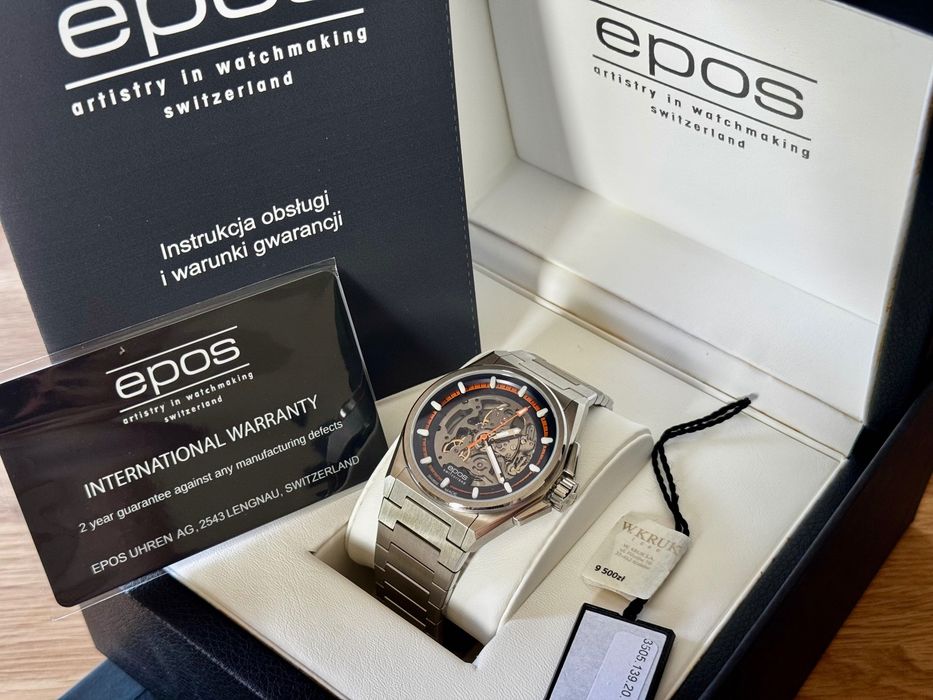 Epos 3505SK 41mm, Skeleton, Nowy, PL dystrybucja, Full Set