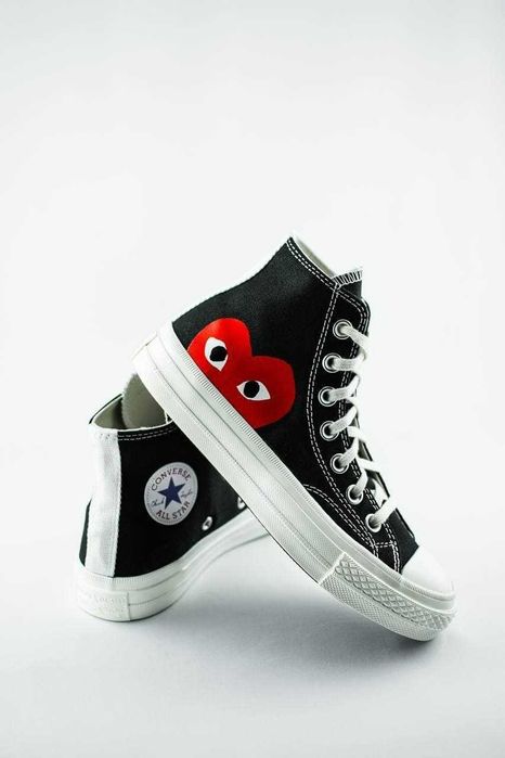 Кеди Converse Comme des garcons 36-41 гарсони високі чорні сердечки