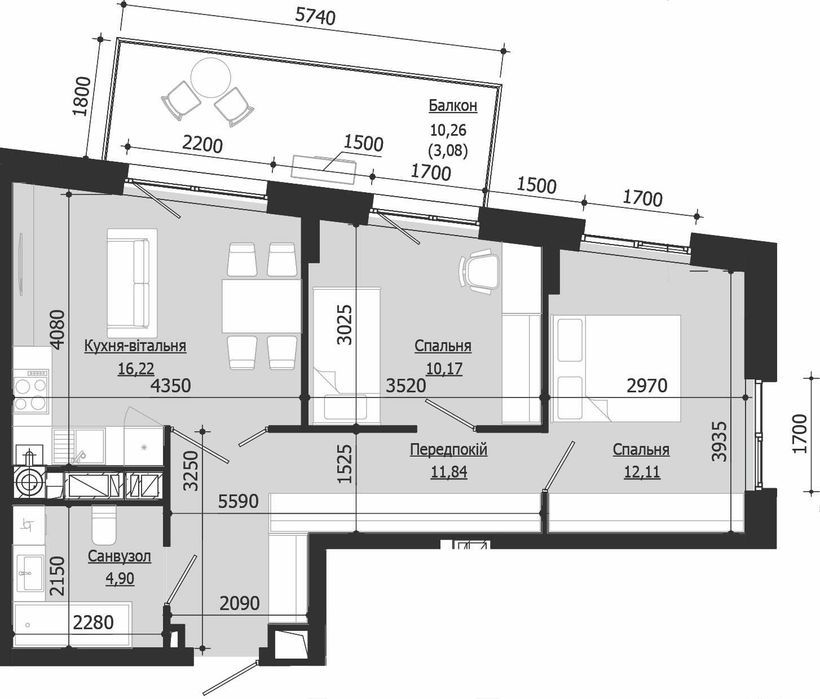Продаж 2 кім. квартири SOUL PARK вул П. Орлика 58.32 кв.м