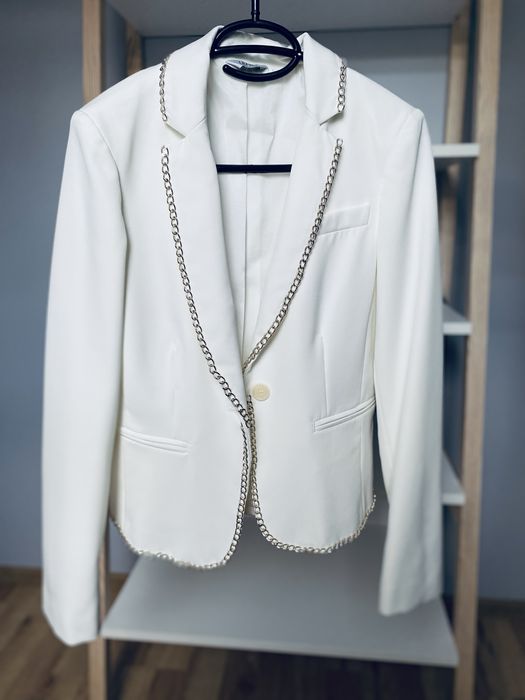 Komplet garnitur marynarka spodnie Liu Jo ecru