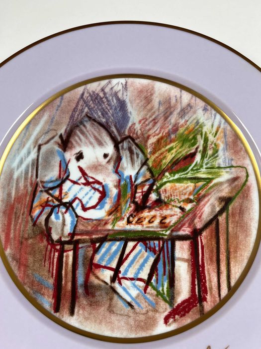 Júlio Pomar Prato em porcelana "o estudioso"