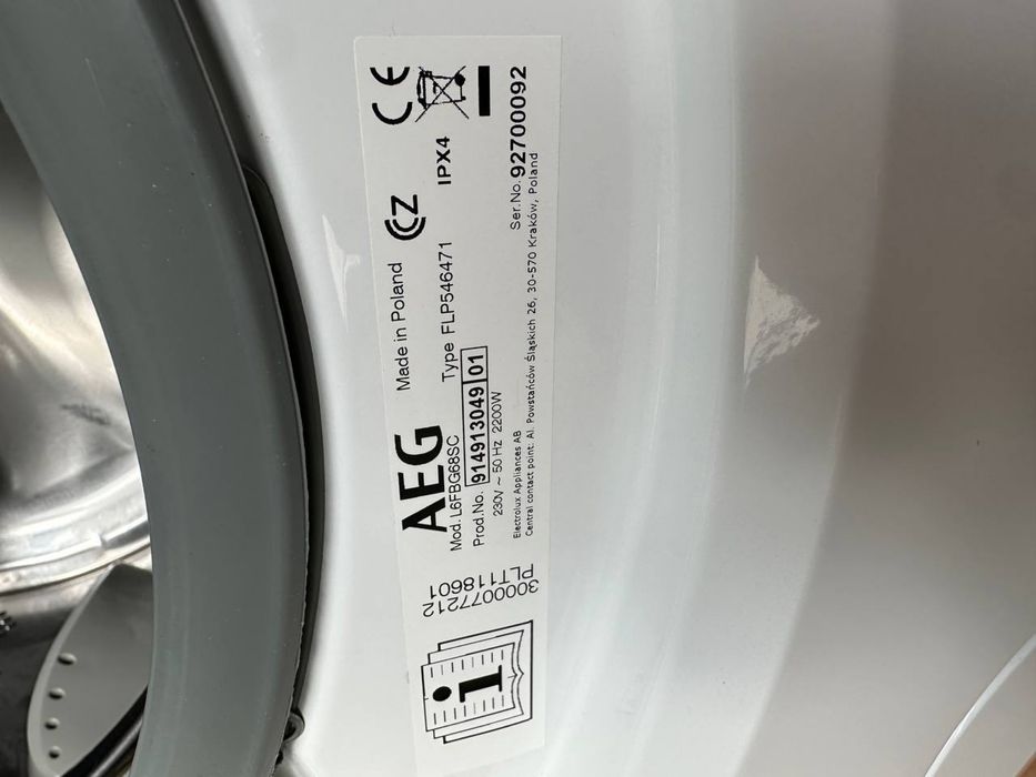 Пральна  машина AEG L6FBG68SC 8 кг інвертор А+++