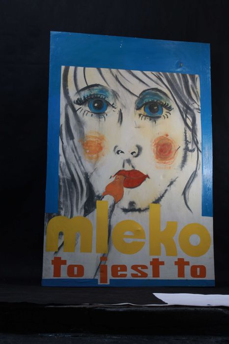 Mleko to jest to! PRL 150x100cm olejny Unikat 1974r